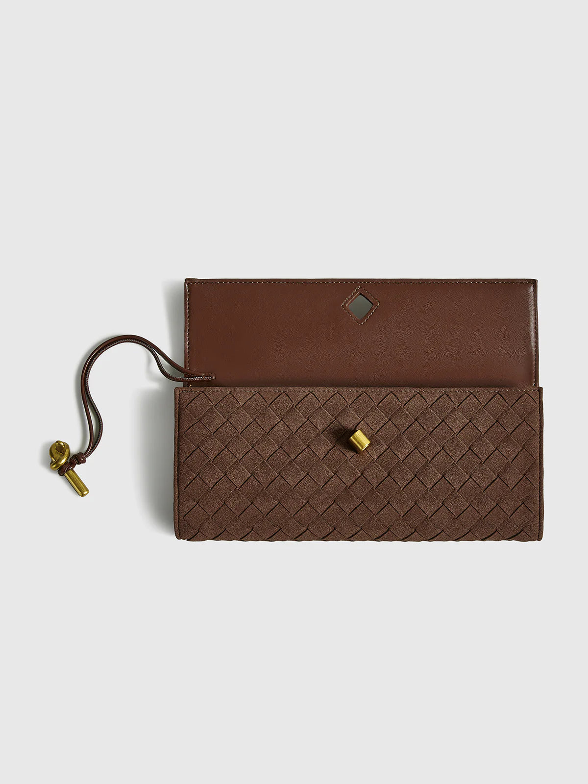 Emilia Suede Clutch Bag - Coffee - CASAVENZA