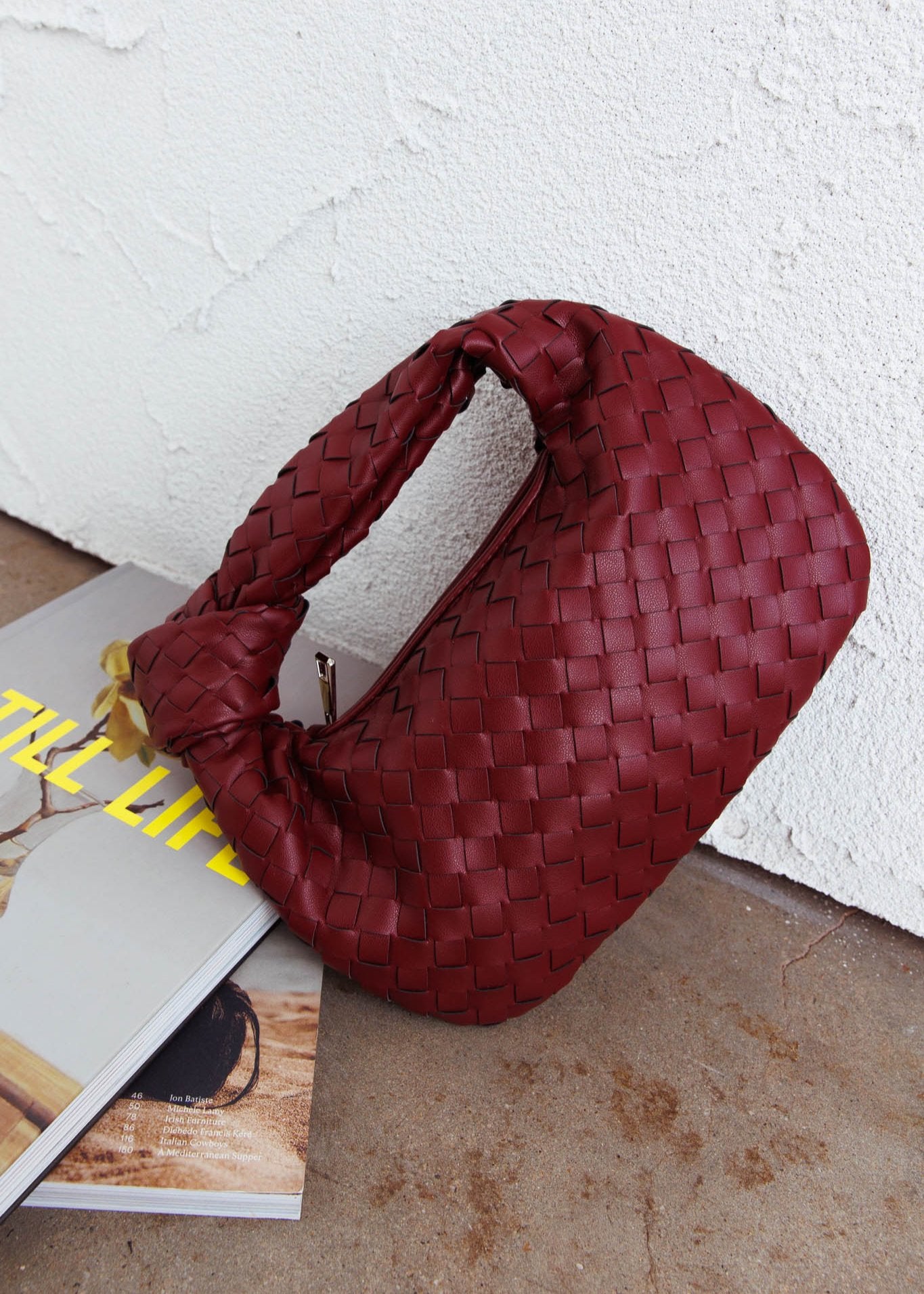 Mini Everyday Leather Bag - Burgundy - CASAVENZA