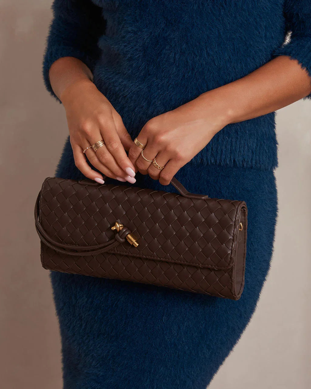 Emilia Clutch Bag - Coffee - CASAVENZA