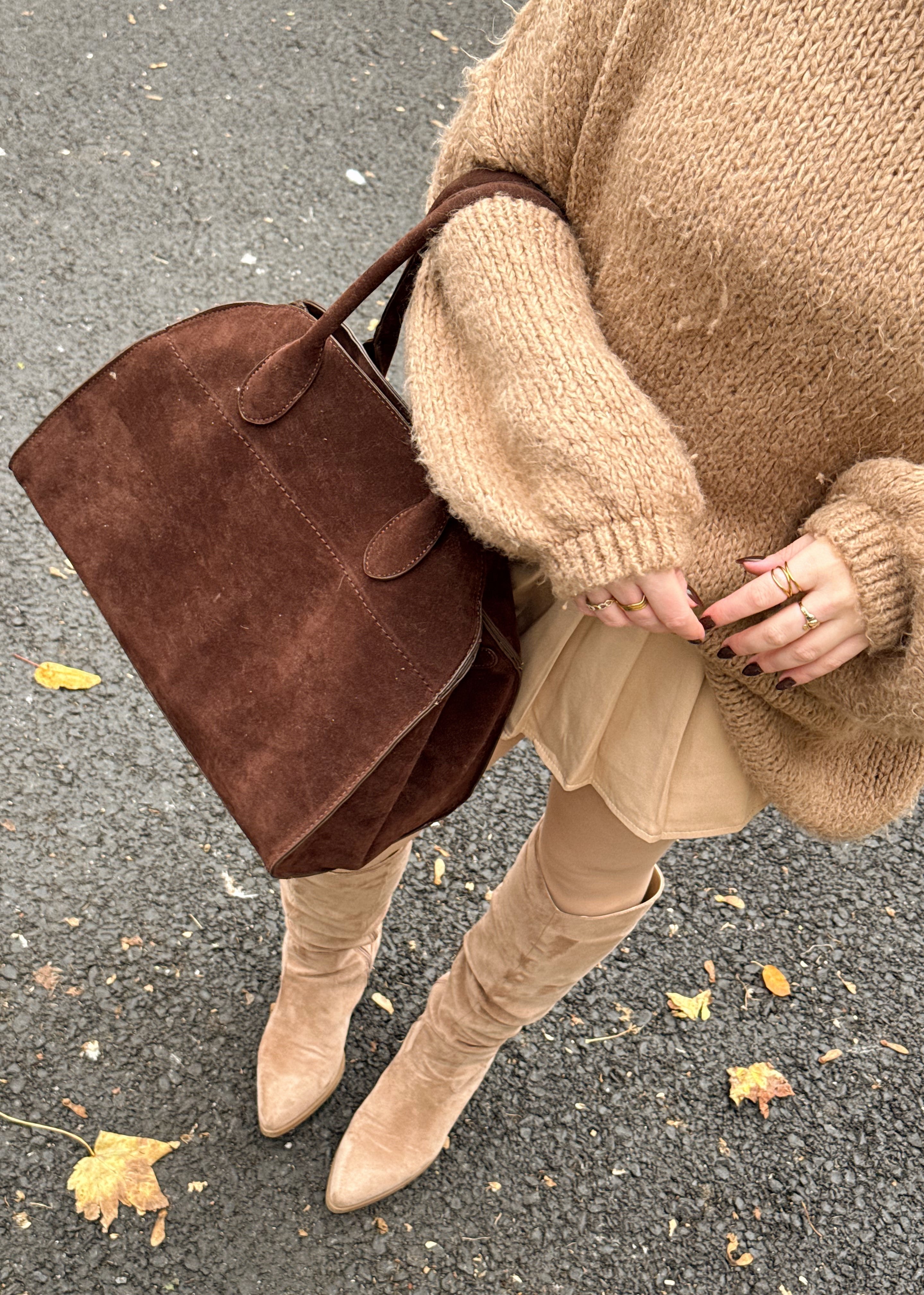 Musthave Suede Bag - Coffee - AmatoLeather 