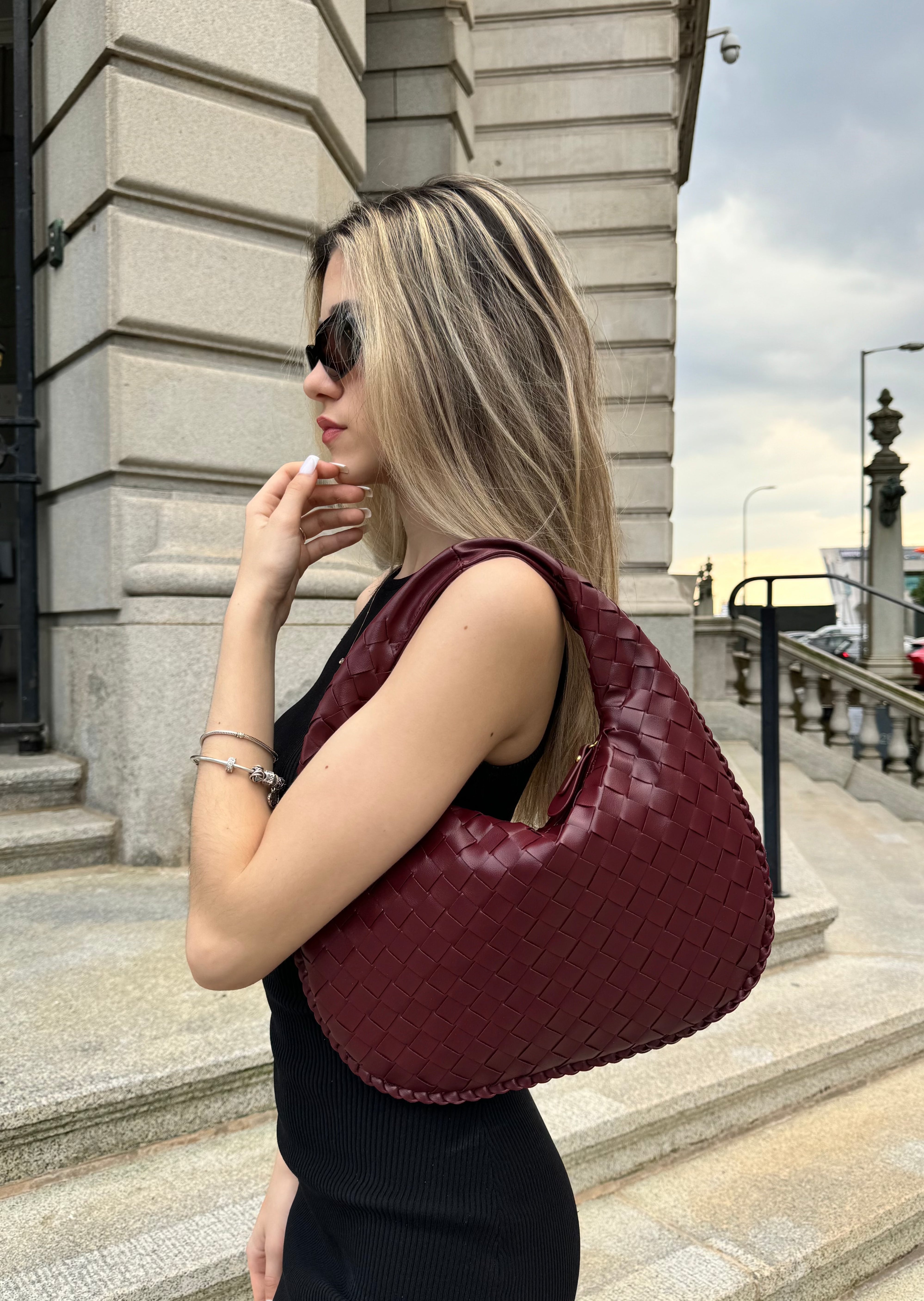 Serena Everyday Bag - Wine Red - AmatoLeather 
