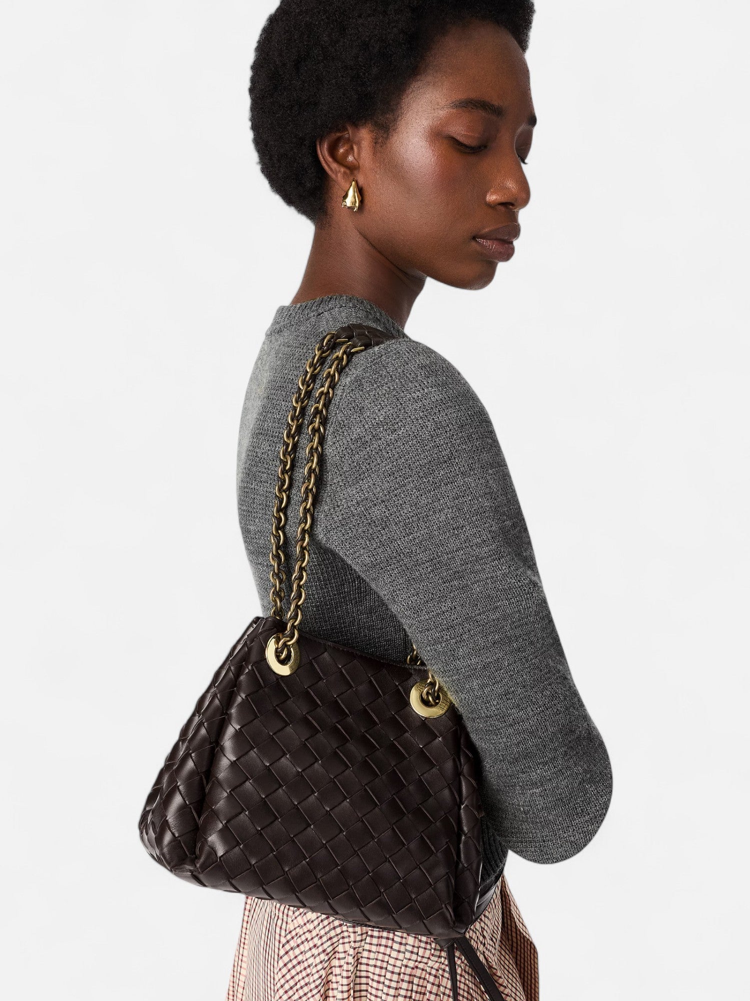 Small Chained Parachute Bag - Coffee - CASAVENZA