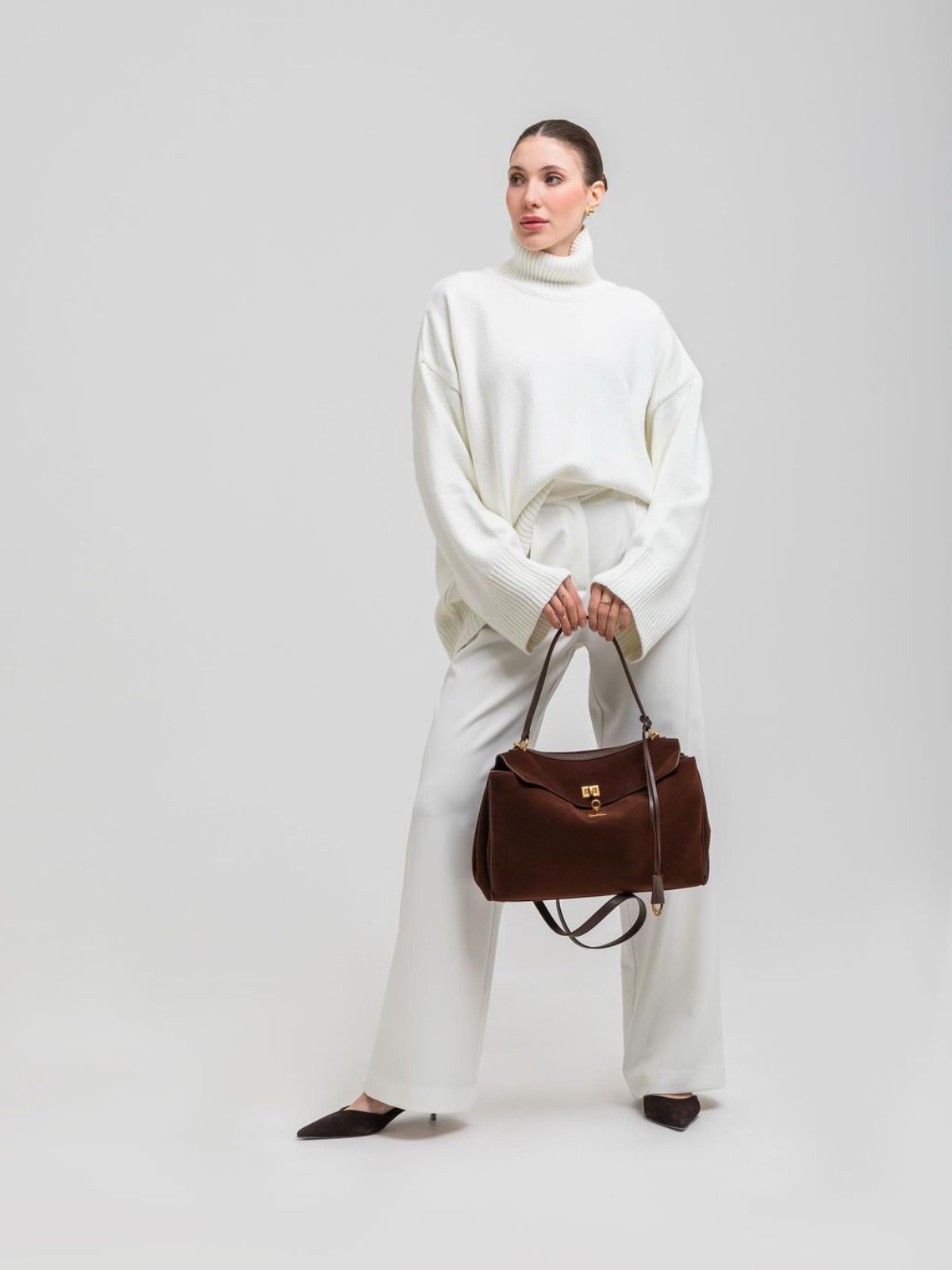 Celia Suede Bag - Mocha - AmatoLeather 