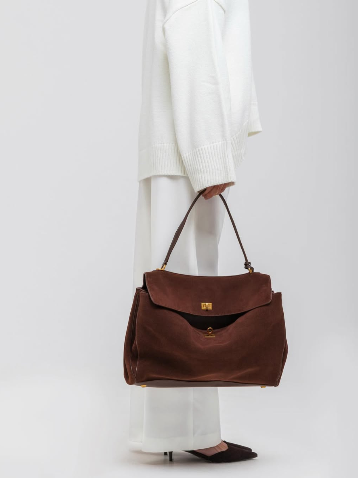 Celia Suede Bag - Mocha - CASAVENZA