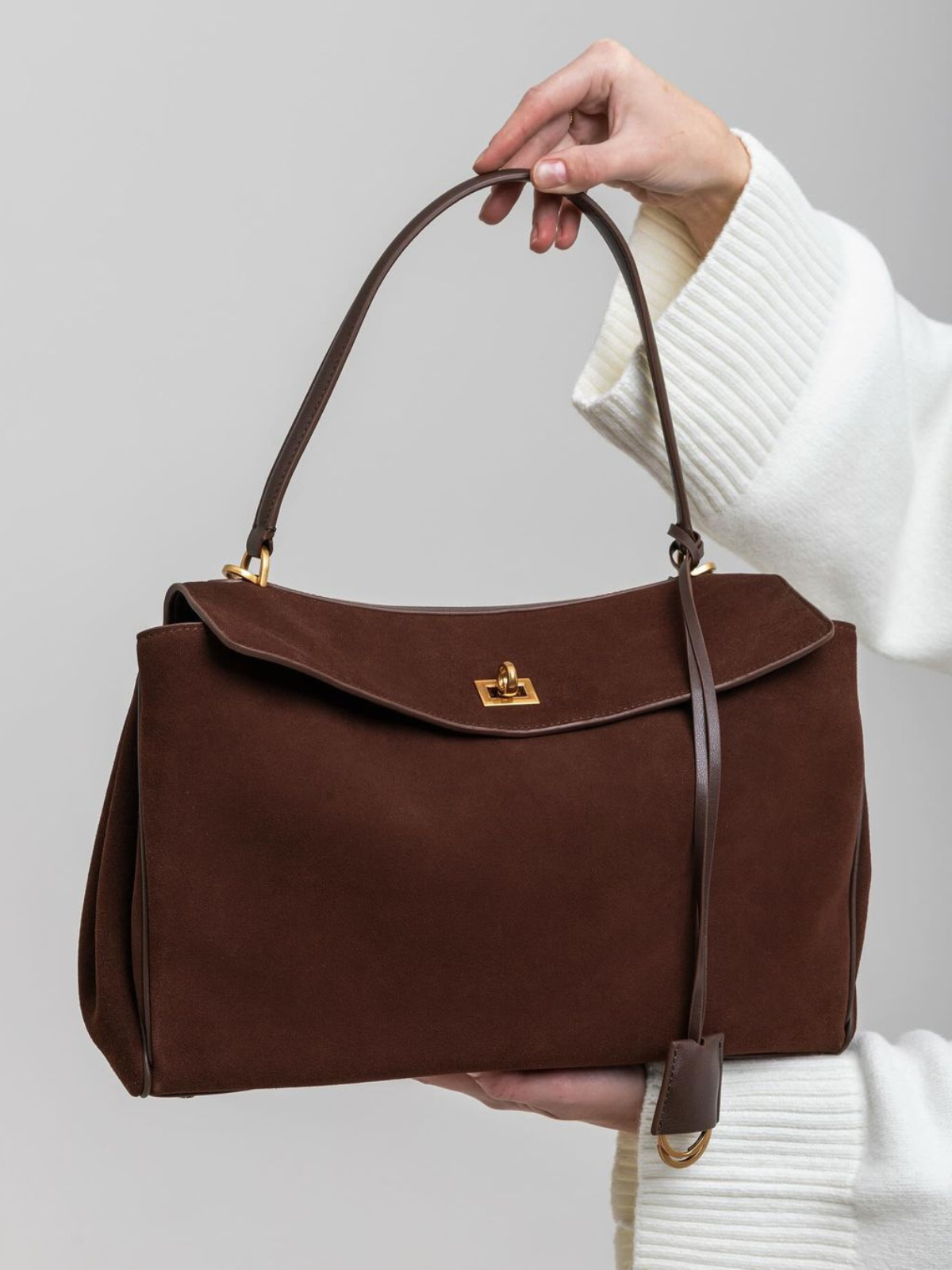 Celia Suede Bag - Mocha - AmatoLeather 