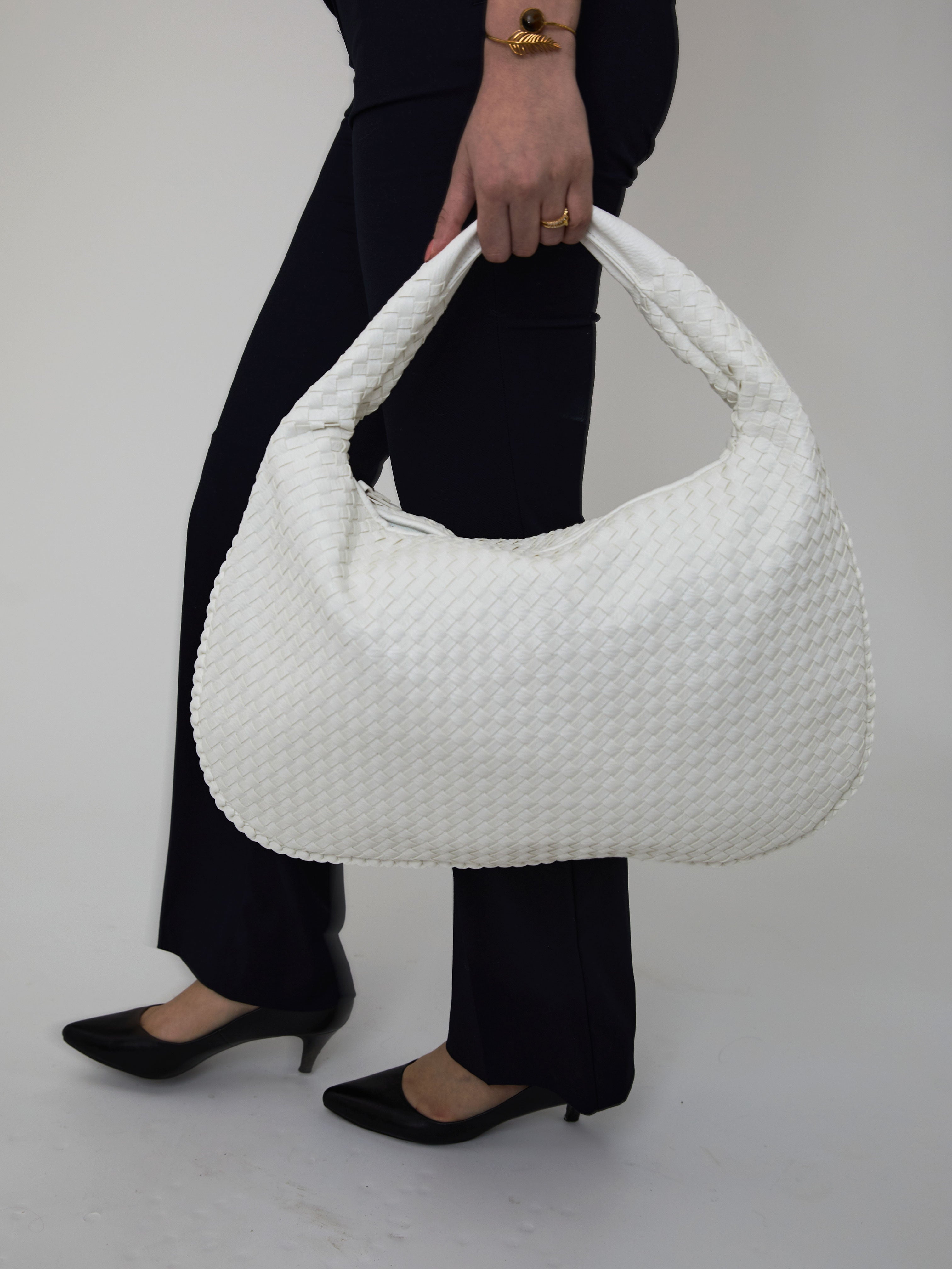 Everyday Leather Bag - White - CASAVENZA