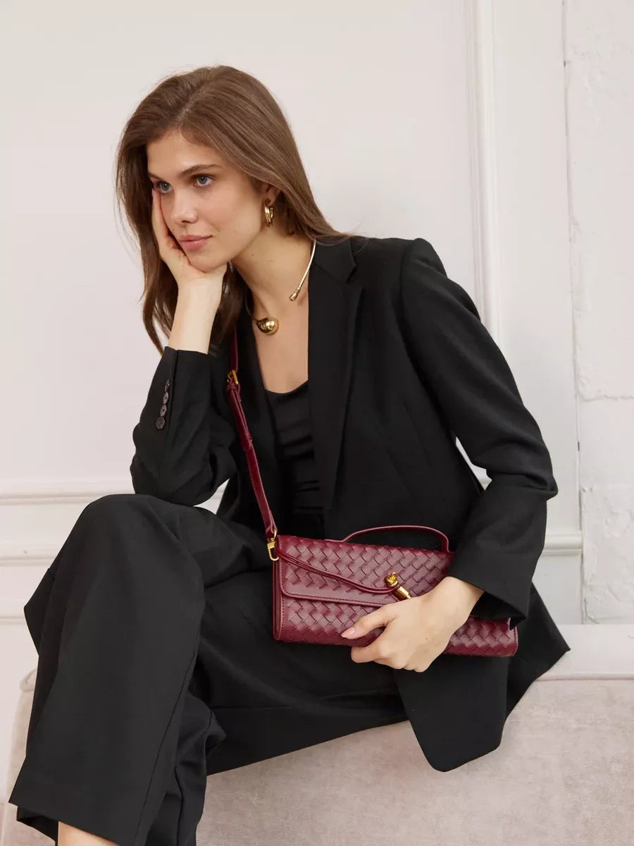 Emilia Clutch Bag - Burgundy - CASAVENZA