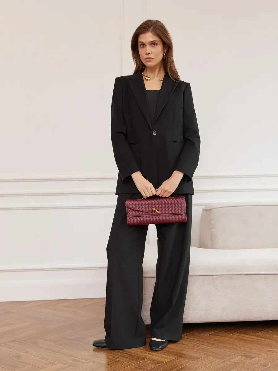 Emilia Clutch Bag - Burgundy - CASAVENZA