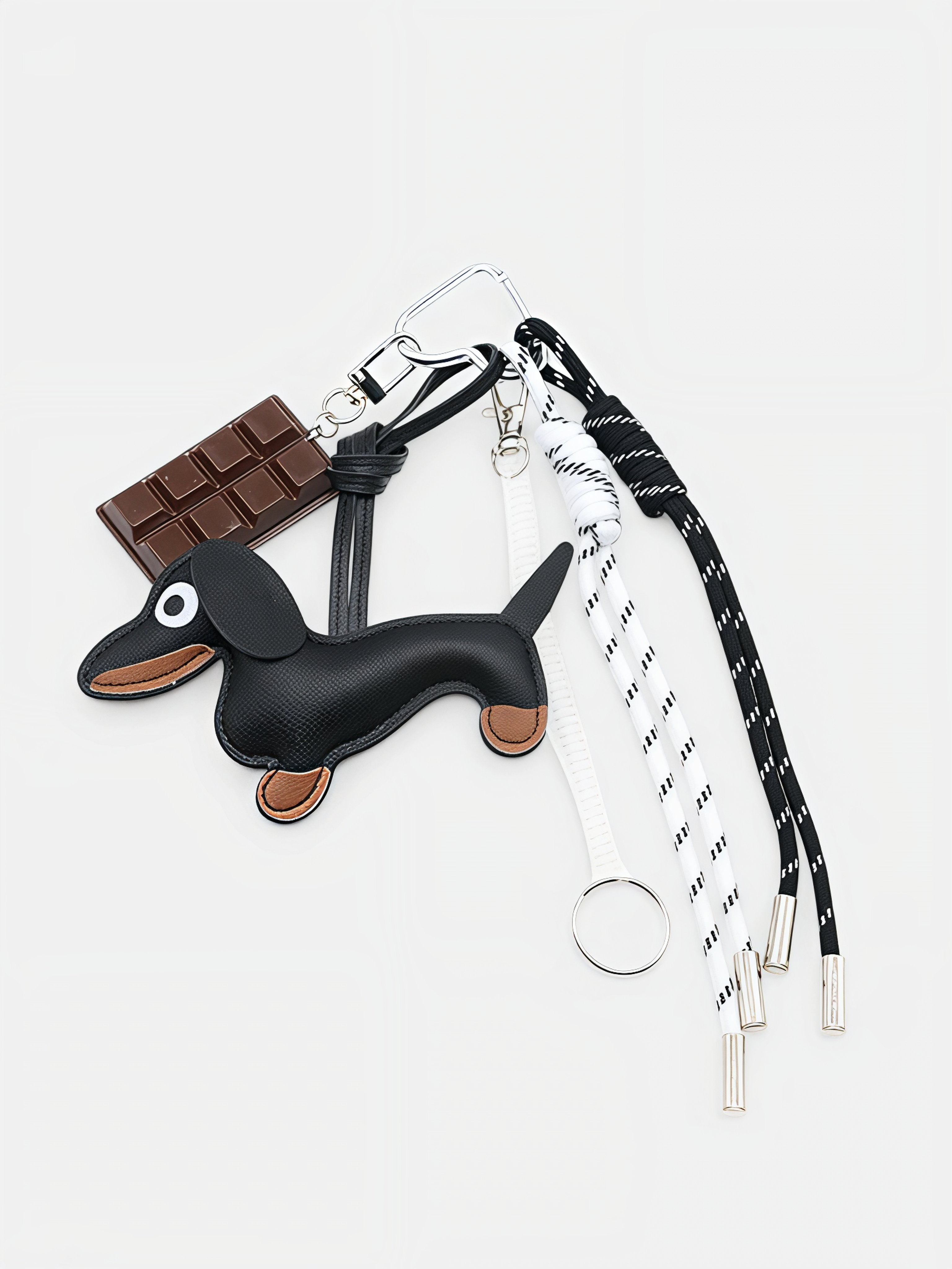 Chocolate & Puppy Bag Charm - AmatoLeather 