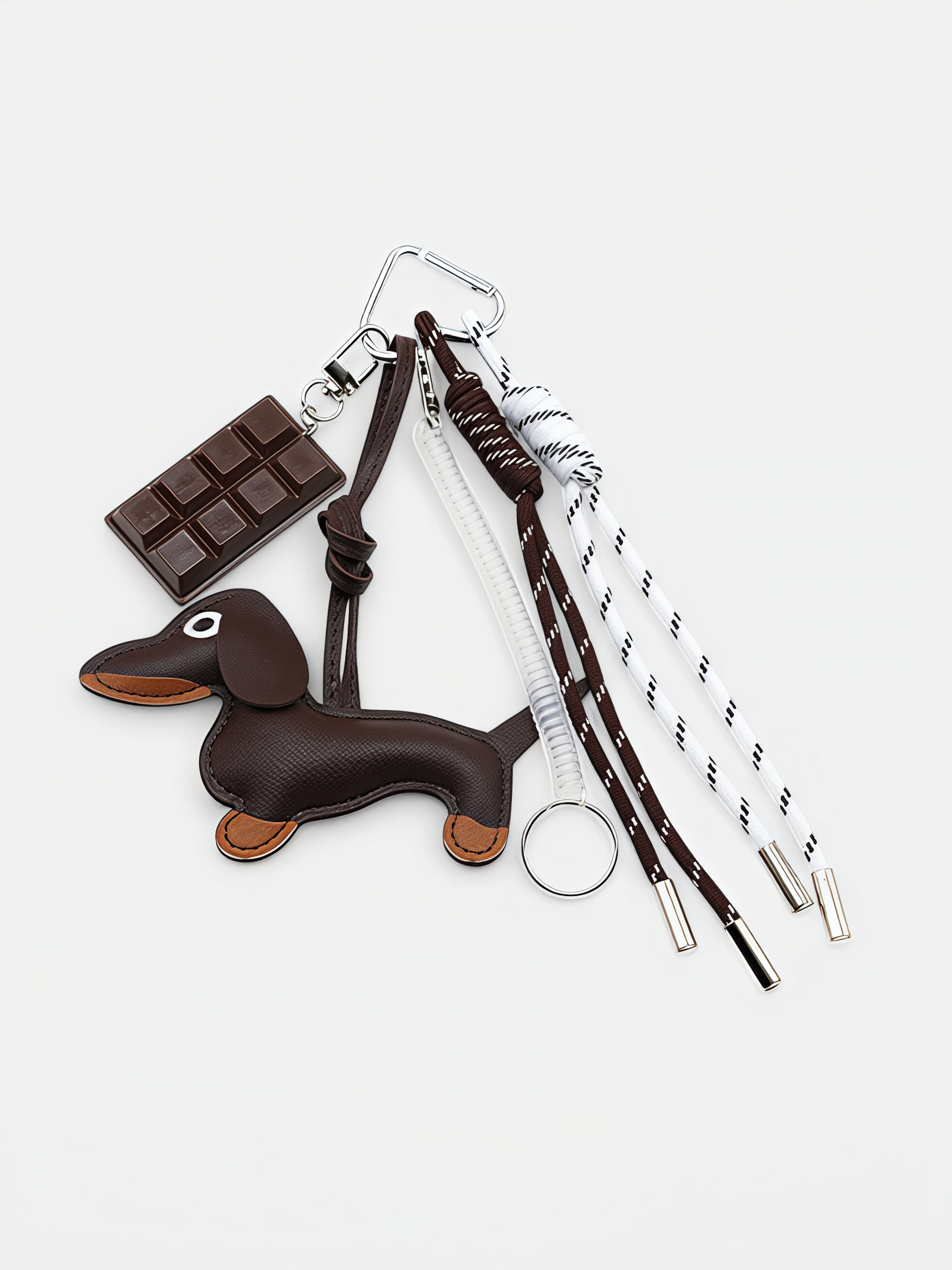 Chocolate & Puppy Bag Charm - AmatoLeather 