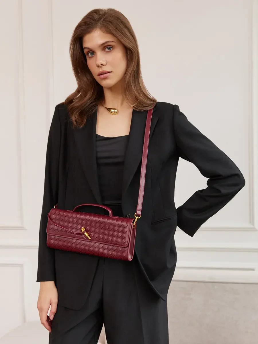 Emilia Clutch Bag - Burgundy - CASAVENZA