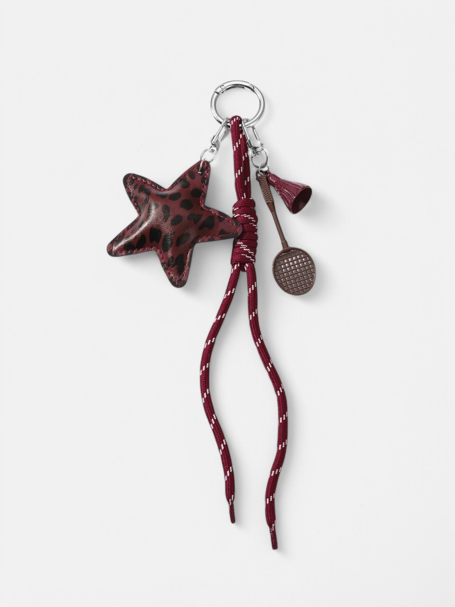 Leopard Print Star Bag Charm - AmatoLeather 