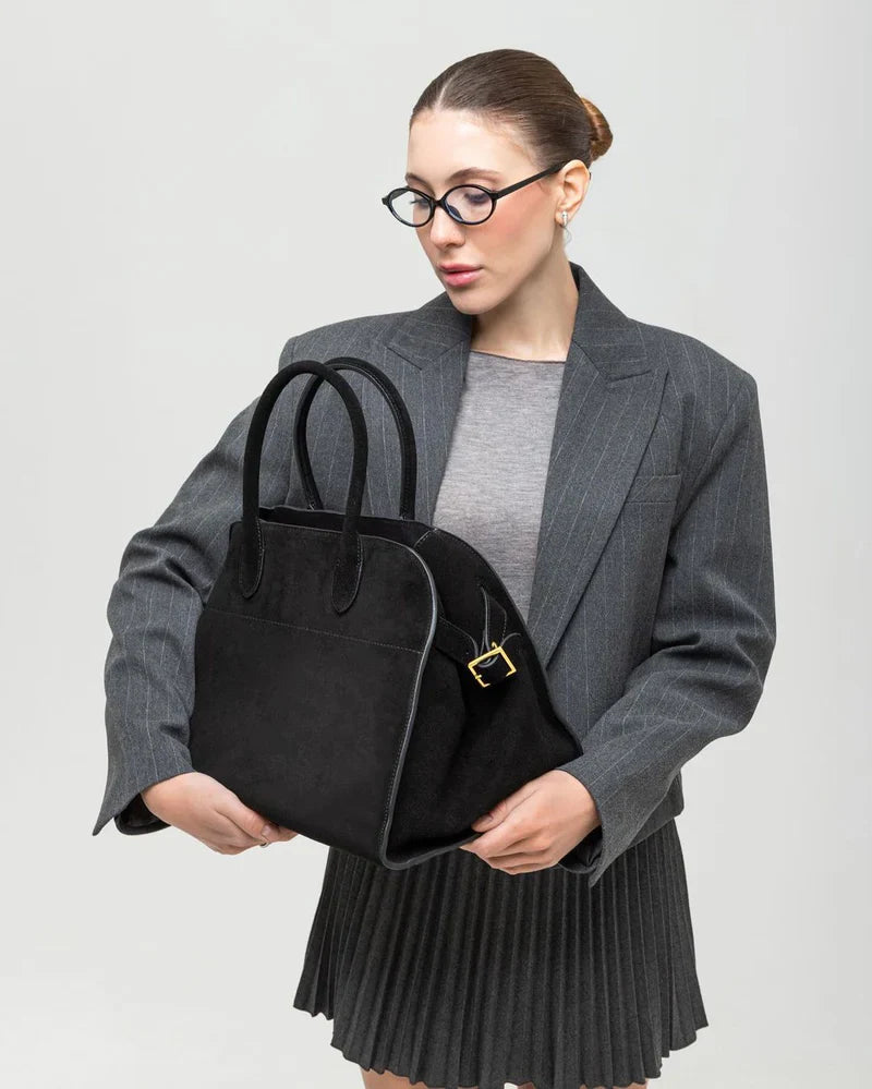 Musthave Suede Bag - Black - AmatoLeather 