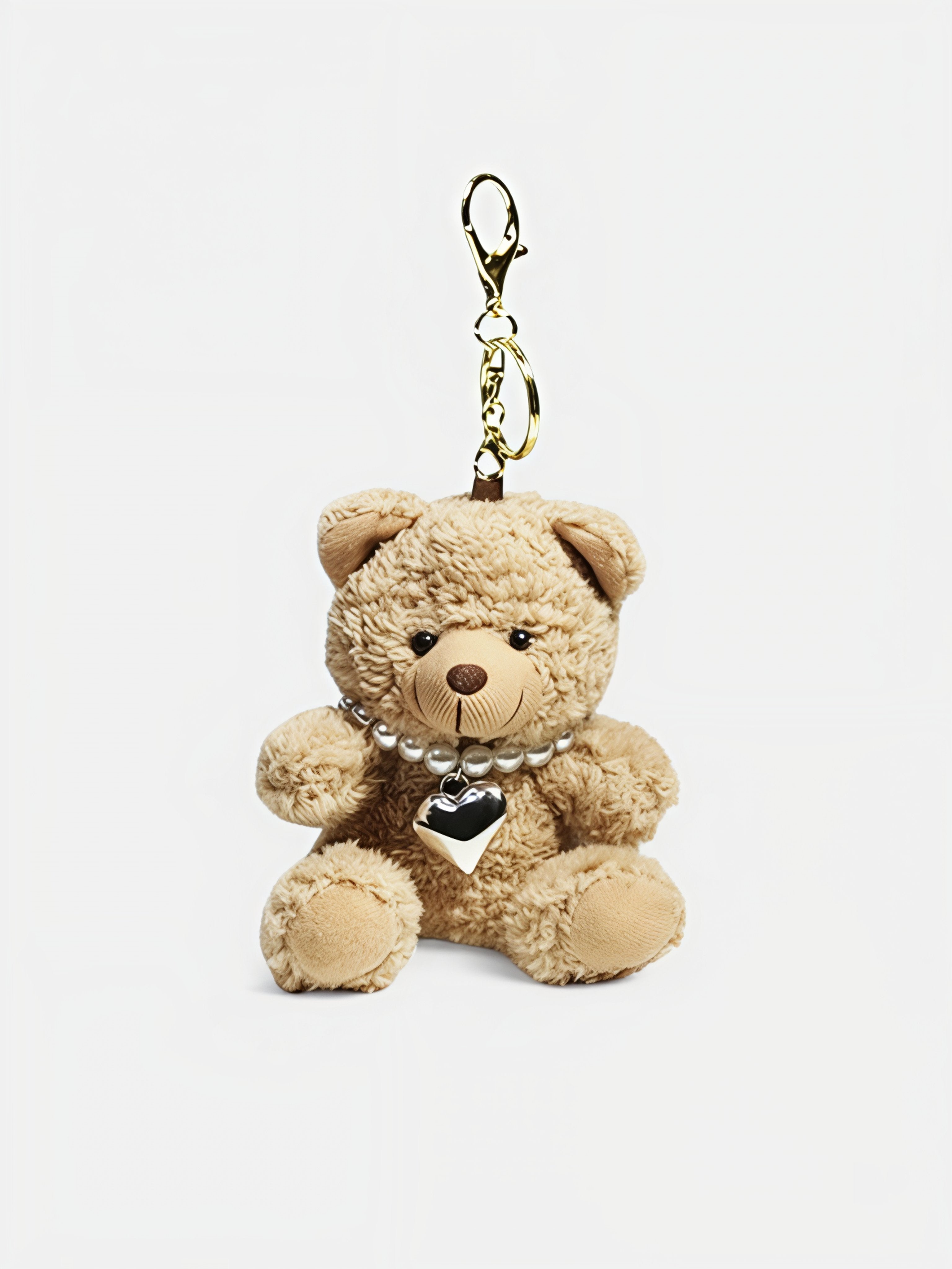 Pearly Teddy Bear Bag Charm - AmatoLeather 